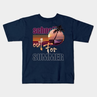 cute retro last day of school school's out for summer teacher Kids T-Shirt